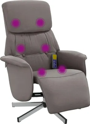Obrázok produktu pre vidaXL Masážne kreslo s podnožkou taupe fabric