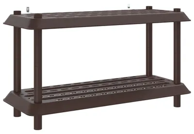Obrázok produktu pre Polica, 2 úrovne, 100 x 40 x 55,5 cm, plast, hnedá