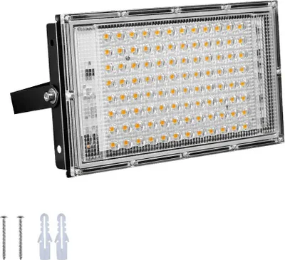 Produktbild von 100W LED Flutlicht Warmweiß Scheinwerfer Wasserdichte Außen Beleuchtung für Hof, Garten, Spielplatz