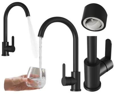 Produktbild von Granitan | PRESTIGE PLUS - Küchenarmatur - 360° schwenkbar - Schwarz - Keramikkopf
