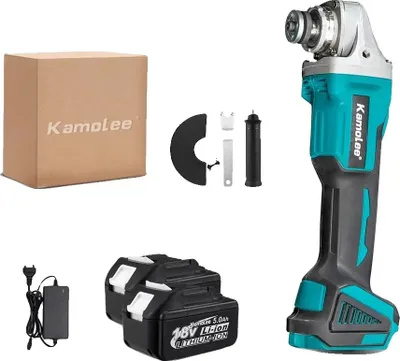 Immagine prodotto di Smerigliatrice angolare, motore brushless, velocità variabile, confezione con 2 batterie, 5 pollici 125 mm UE