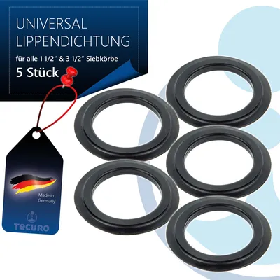 Produktbild von tecuro Universal Lippendichtung Ø 43 mm, für Siebkörbchen - Siebkorbventil - Dichtung für Küchenspüle - 5 Stück