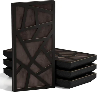 Imagen del producto de Juego de 10 paneles acústicos estrechos SKYROSS-F, 50x25x5 cm, /marrón