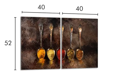 Imagen del producto de Plato de vidrio protector para cocina, 2 unidades, 40x52 cm. Especias