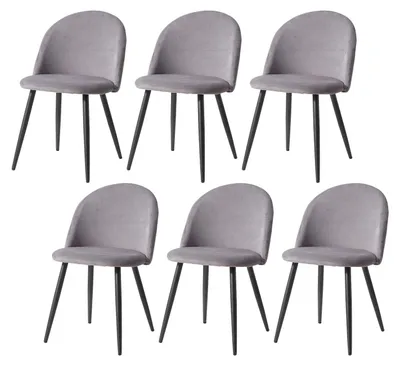 Immagine prodotto di Sedie da pranzo - Sedie in velluto - Sedie - Struttura in metallo - Set da 6 - Comfort ergonomico
