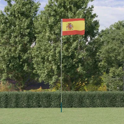 Produktbild von "im Angebot" Flagge Spaniens mit Mast 5,5 m Aluminium - Flaggen CC7452