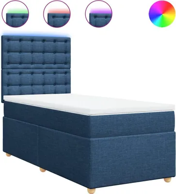 Produktbild von vidaXL Boxspringbett mit Matratze Blau 100x200 cm Stoff