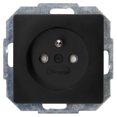 Produktbild von Kopp Paris Mittenschutzkontakt-Steckdose, 1-fach, mit Berührungsschutz, 16A, 250V, IP20, schwarz, matte Oberfläche, 921150086