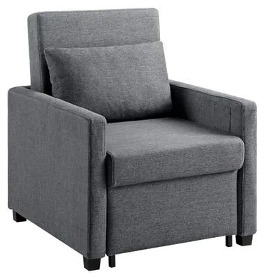 Produktbild von Schlafsessel Jerry, BxTxH: 74 x 89 x 89 cm, Liegefläche ca. 57 x 183 cm, mit Tasche für Fernbedienungen, Grau