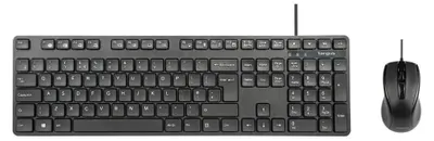 Zdjęcie produktu dla Targus AKM622FR, Pełnowymiarowy (100%), Przewodowa, USB, AZERTY, Czarny, Dołączona myszka