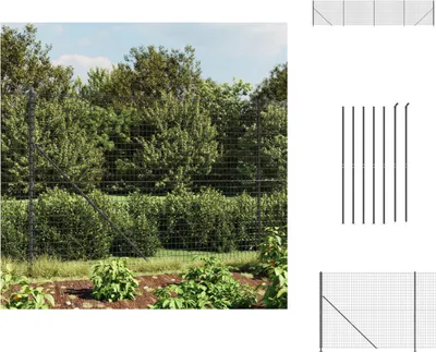 Produktbild von vidaXL Maschendrahtzaun mit Bodenflansch Anthrazit 1,6x10 m -  Zaunfelder
