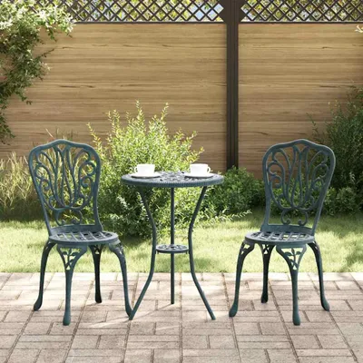 Image de Maison Exclusive - Ensemble bistrot de jardin 3 pièces en aluminium vert
