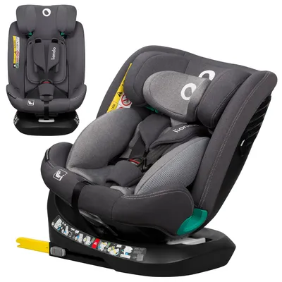 Image de Lionelo Siège auto Bastiaan One i-Size, de la naissance à 12 ans, de 0 kg à 36 kg, Dri-Seat, 360 degrés - Grey Stone