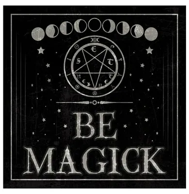 Produktbild von Vintage Gothic Metallschild ";Be Magick"; 20cm