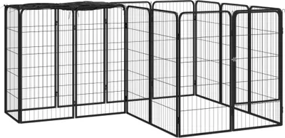 Obrázek produktu pro 14panelová ohrádka pro psy černá 50 x 100 cm práškovaná ocel