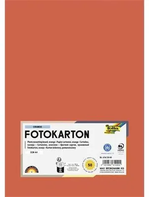 Obrázok produktu pre Folia 614/50 40, Oranžová, A4 (210 x 297 mm), Jednofarebné, 300 g/m², 50 listy, Nemecko