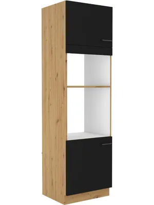 Obrázek produktu pro Skříň na vestavné spotřebiče MALILA - šířka 60 cm, černá / dub artisan