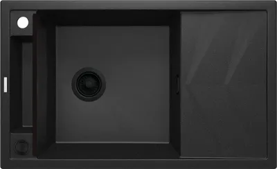 Produktbild von Deante | Granitspüle 1-Kammer - Schwarz - Magnetisch mit Abtropffläche - Schmutzabweisend und Stoßfest