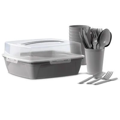 Produktbild von Picknick Geschirr Set Picnic Grau DOMOTTI