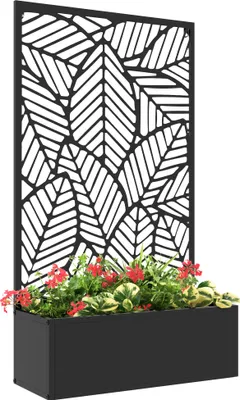 Produktbild von Outsunny Hochbeet Pflanzkasten, Pflanzkübel wandmontage Blumenkasten Metall, Gartenspalier 61 x 23 x 113cm für Garten Balkon Terrasse, Blumenkübel für Kletterpflanzen, Blumen