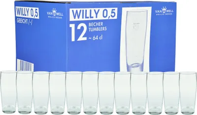 Produktbild von 12er Set Bierglas Willibecher 0,5l geeicht Biergläser Tumbler perfekt geeignet für Gastronomie