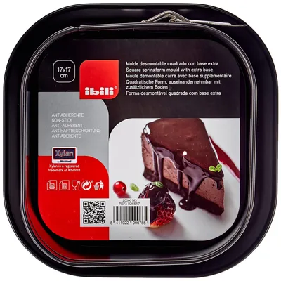 Produktbild von IBILI 826517 Springform-Set quadratisch mit extra Boden, Stahlblech, schwarz, 17