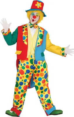 Immagine prodotto di costume da clown colorato per uomo carnevale festa compleanno divertente , taglia:M