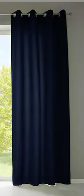 Produktbild von 1er Set Vorhänge Schal Ösen »Berlin« HxB 225x140 cm Dunkelblau Blickdicht Microsatin Lichtdurchlässig Uni Matt 20405N