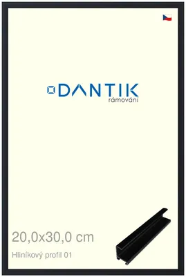 Zdjęcie produktu dla Rama DANTIK 20x30 | Profil ALU 7001 Czarny mat (szkło przezroczyste)