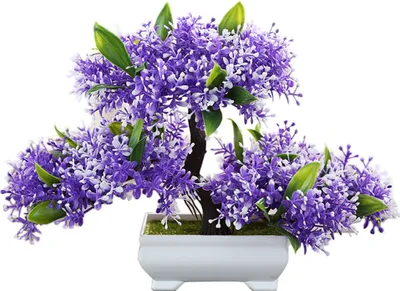 Produktbild von 1pc Artificial Topf Pflanze Blumenbaum Home Office Garten Bonsai Nachbildung Ornament-Lila