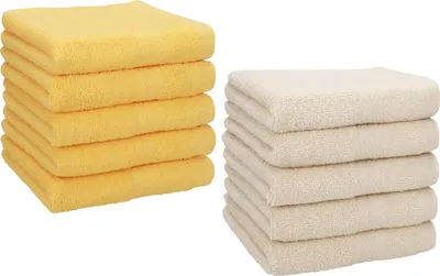 Produktbild von Betz 10 Stück Seiftücher 30x30 cm PREMIUM 100% Baumwolle  Farbe: honiggelb und sand