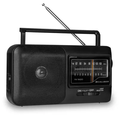 Produktbild von Caliber Caliber Notfallradio - Tragbares Radio - Batterie- und Netzbetrieb - Retro-Radio - UKW-Radio - Küchenradio - Notfallradio Denk Voraus - Griff - Kopfhöreranschluss - Schwarz (HPG317-B)