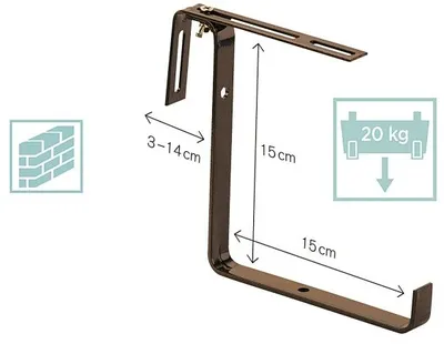 Produktbild von Blumenkasten-Halter "Form B", Wand und Mauer, weiß
