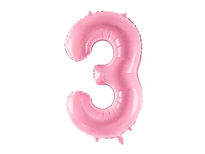 Produktbild von Folienballon Zahl 3 rosa