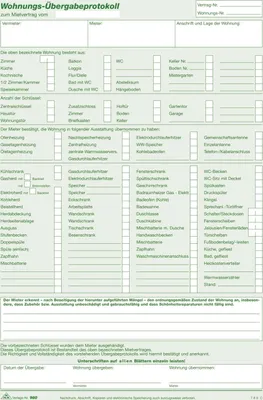 Produktbild von RNK Verlag 980 Wohnungs-Übergabeprotokoll - SD, 1 x 3 Blatt, DIN A4