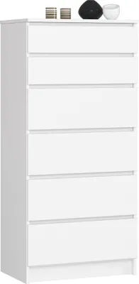 Produktbild von Akord Kommode Mit 6 Schubladen Weiß 60X40X130 Cm