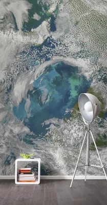 Produktbild von Komar Vlies Fototapete "Planet", blau/weiß/grün, 150 x 250 cm; V3-754
