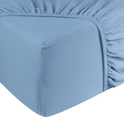 Produktbild von DoubleDry Flanell Spannbettlaken 140x200 cm - 100% Baumwolle - Spannbetttuch - 28 cm Steg - Hell Blau
