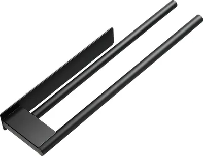 Produktbild von Edelstahl-Handtuchhalter ohne Bohren, doppelt selbstklebend, zweiarmig, Wandmontage, für Gäste, Bad und Küche, Schwarz