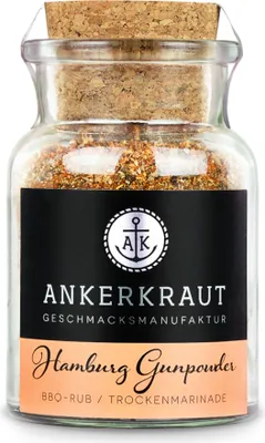 Produktbild von Hamburg Gunpowder, BBQ-Rub, 90g im Korkenglas