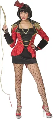 Zirkus Kostüm sexy Zirkus Direktorin Dompteurin für Damen Gr. 32-42 schwarz rot Fasching Karneval Mottoparty