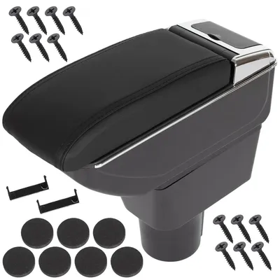 Für Dacia Duster I 2010-2017 Mittelarmlehne Armlehne Leder Schwarz KOMPLETT SET in der Farbe Schwarz von GOLDCAR