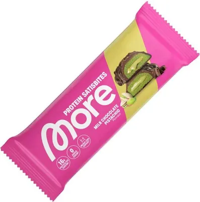 Produktbild von More Protein Satisbites Milk Chocolate Pistachio 50g