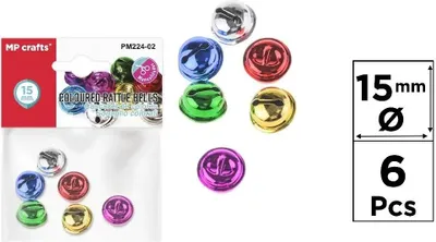 Imagen del producto de Campanas de colores de 15 mm, paquete de 6 unidades - MP Main Paper