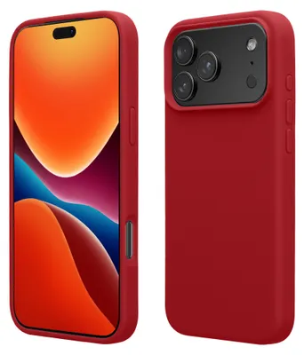 Produktbild von kwmobile Handyhülle für iPhone 17 Pro Max Hülle, für iPhone 17 Pro Max Case - Hülle Silikon - kabelloses Laden - Rhabarber Rot