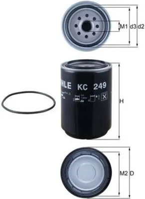 Produktbild von Kraftstofffilter MAHLE KC 249D passend für MERCEDES-BENZ Citaro (O 530) Anschraubfilter