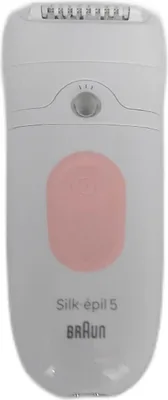 Produktbild von BRAUN Silk Epil 5-060 Epilierer Damen Haarentferner für langanhaltende Haarentfernung + Trimmeraufsatz + Peelingaufsatz Weiß / Flamingorosa