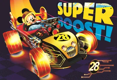 Productafbeelding van DINO Puzzel Mickey Mouse, race thema, 24 stukjes