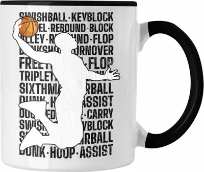 Produktbild von Trendation - Basketball Spieler Tasse Geschenk Basketball-Trainer Coach Geschenkidee (Schwarz)