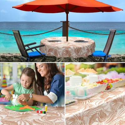 Produktbild von Tischdecke Wachstuch Ornamente Beige Robust Wasserabweisend Breite 140 cm Länge 240 cm